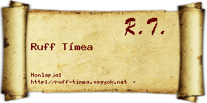 Ruff Tímea névjegykártya